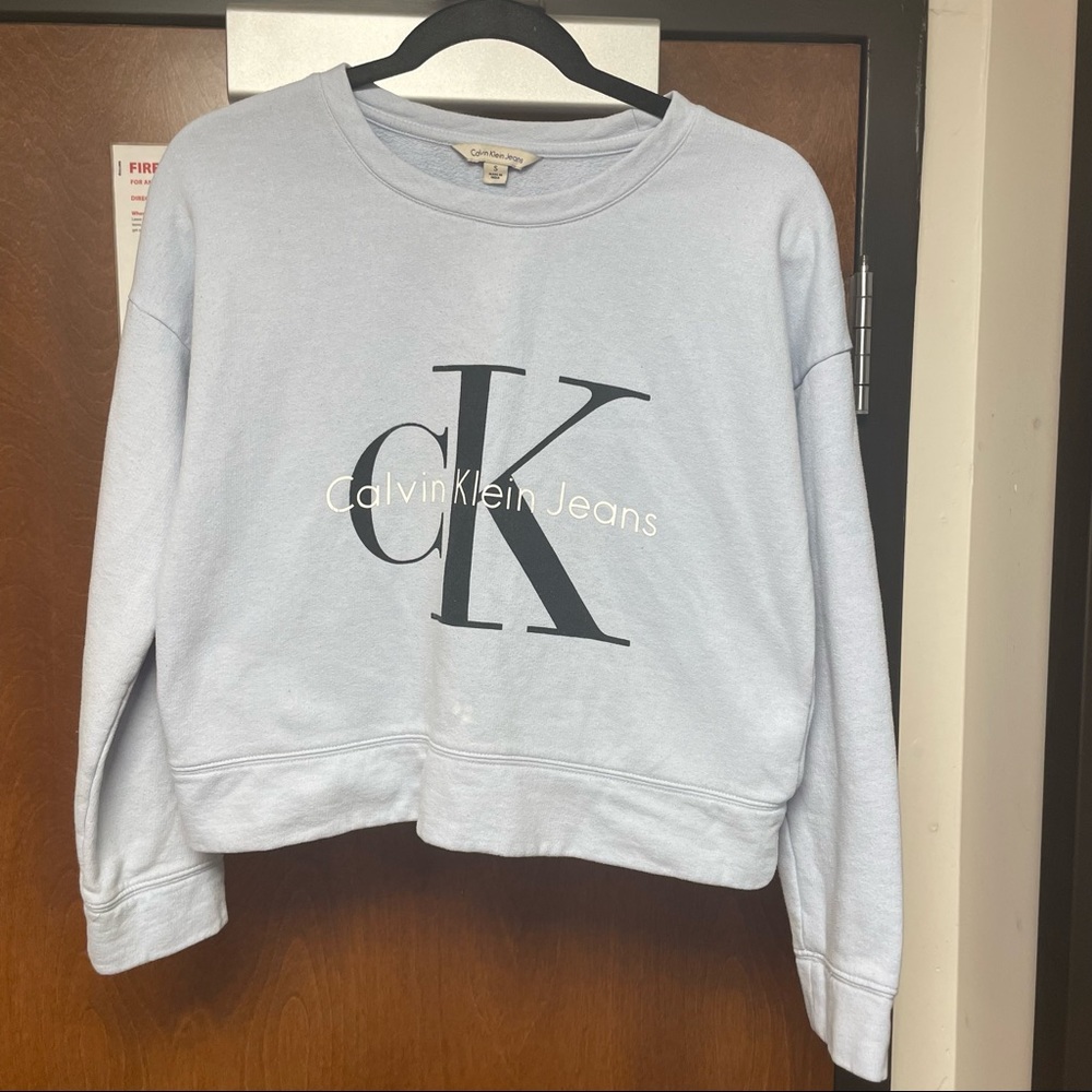 Light Blue Calvin Klein Cropped Crewneck
